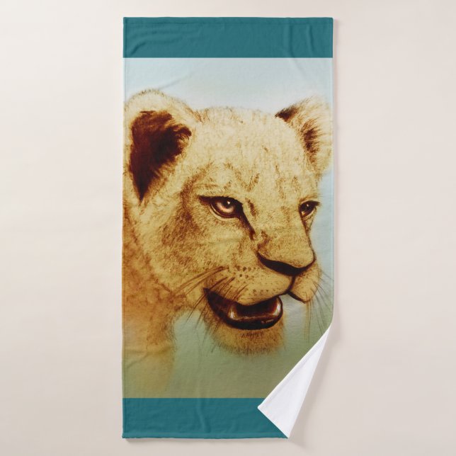 Colorful illustrated bath towl  - Lion Bath Towel (Bath Towel)