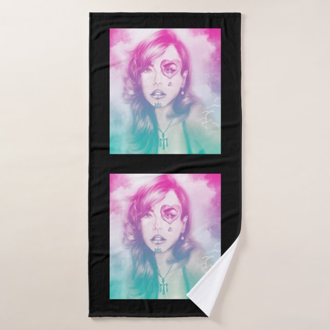 Colorful illustrated bath towl  - Rainbow Bath Towel (Bath Towel)