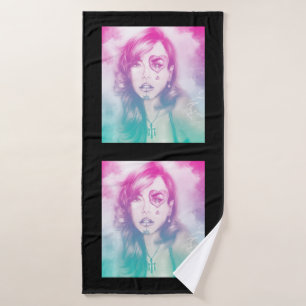 Colorful illustrated bath towl  - Rainbow Towel