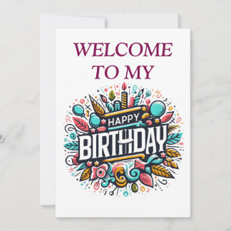 Colorful Illustrated Birthday - Unique Festive Invitation