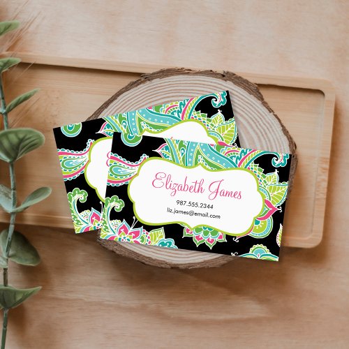 Colorful Illustrated Bohemian Paisley Business Card