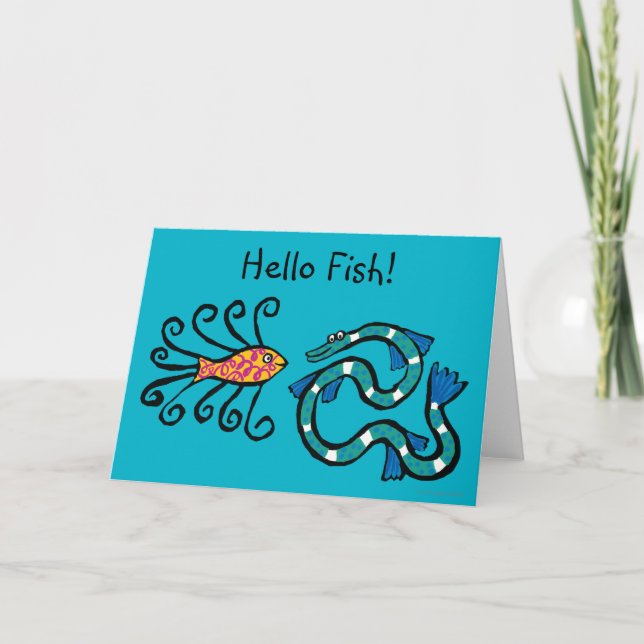 Colorful Illustrated Fish Friends Card (Front)
