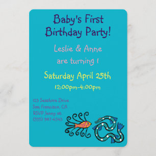 Colorful Illustrated Fish Friends Invitation
