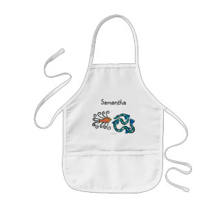 Colorful Illustrated Fish Friends Kids' Apron