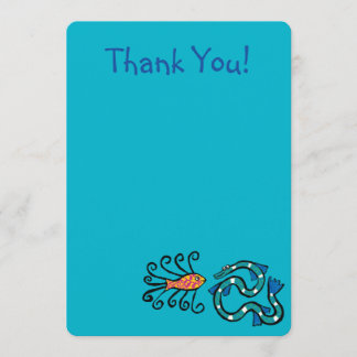Colorful Illustrated Fish Friends Thank You Card
