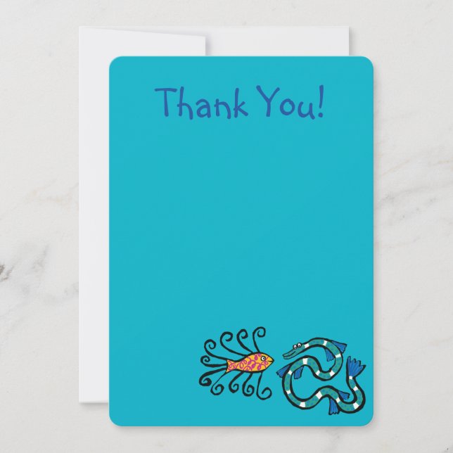 Colorful Illustrated Fish Friends Thank You Card (Front)
