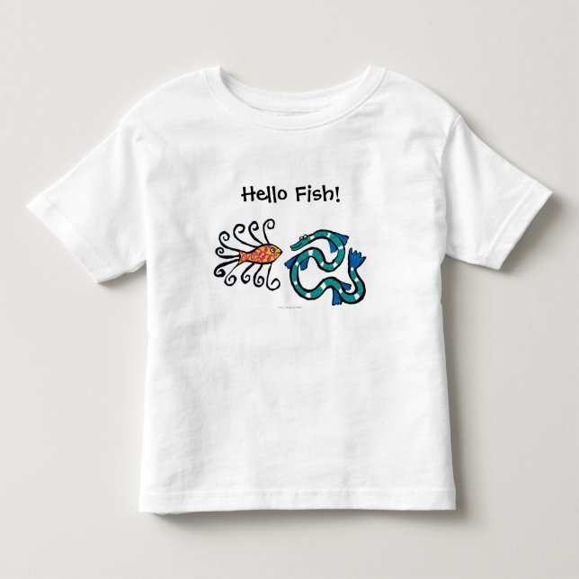 Colorful Illustrated Fish Friends Toddler T-shirt (Front)