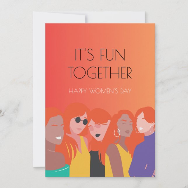 Colorful Illustrated Modern Women's Day Card (Front)