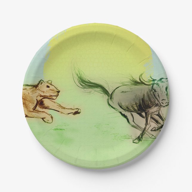 Colorful illustrated paper plate - Chase (Front)