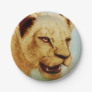 Colorful illustrated paper plate - Lion