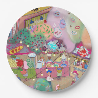 Colorful Illustrated Paper Plates