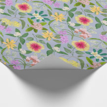 Colorful Illustrated Tropical Flowers Pattern