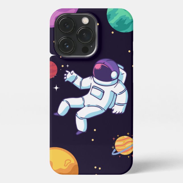 Colorful Illustration Astronaut iPhone Case 13pro  (Back)