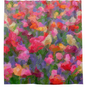 Colorful illustration background with different tu shower curtain