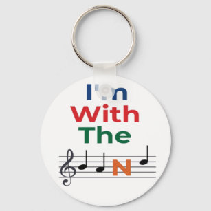 Colorful I'm With The Band Music Notes Music humor Keychain