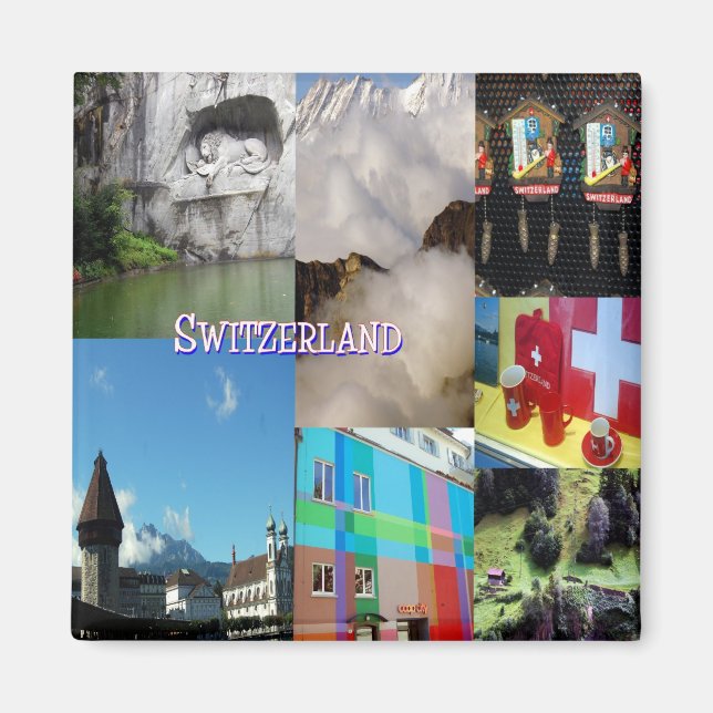 Colorful Images of Switzerland by Celeste Sheffey Magnet (Front)