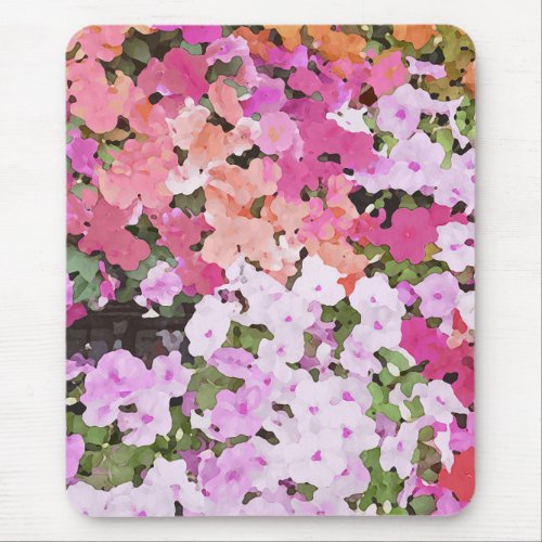 Colorful Impatiens Floral Mouse Pad