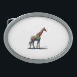 Colorful Impressionism Style Animal Lover Giraffe  Belt Buckle<br><div class="desc">Colorful Impressionism Style Animal Lover Giraffe</div>