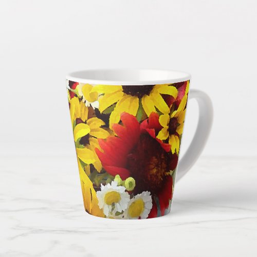 Colorful Impressionist Style Wildflower Art Latte Mug