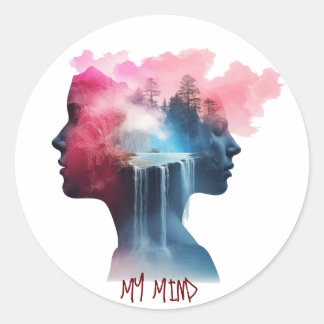 Colorful In my Brain peaceful mind Classic Round Sticker