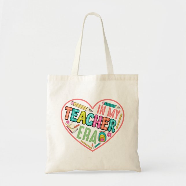 Colorful In My Teacher Era Tote Bag (Front)
