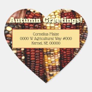 Colorful Indian Corn Kernels Photo Envelope Seals