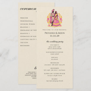Colorful Indian Couple Ceremony Program
