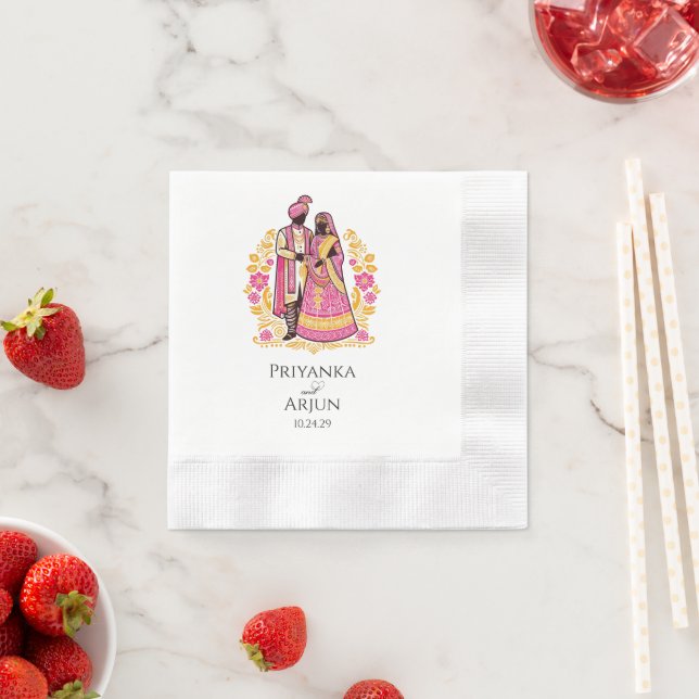 Colorful Indian Couple Napkins (Insitu)