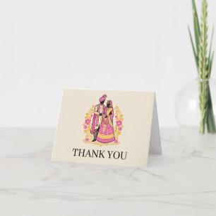 Colorful Indian Couple Thank You Card