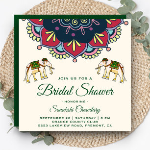 Colorful Indian Mandala Bridal Shower Invitation