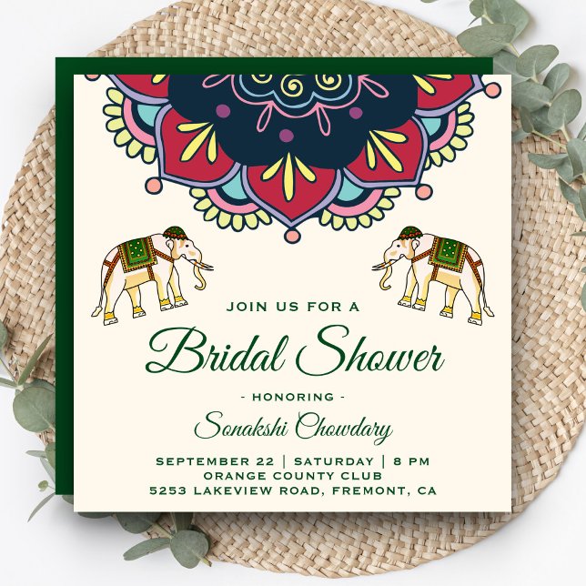 Colorful Indian Mandala Bridal Shower Invitation (Creator Uploaded)