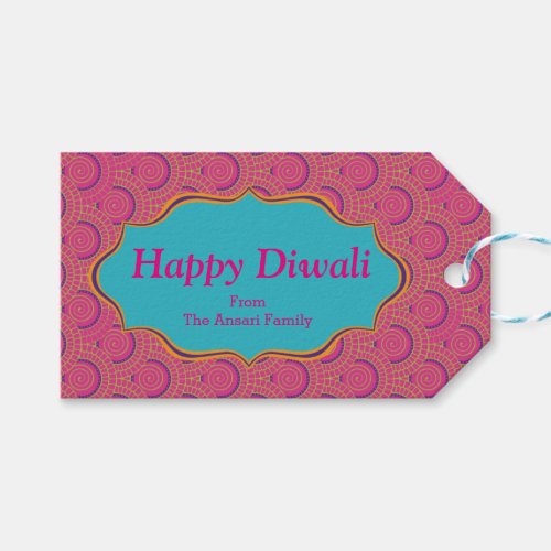 Colorful Indian Pattern Diwali Gift Tags