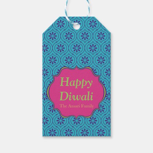 Colorful Indian Pattern Diwali Gift Tags