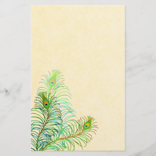 Colorful Indian Peacock Feathers Stationery