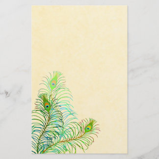 Colorful Indian Peacock Feathers Stationery