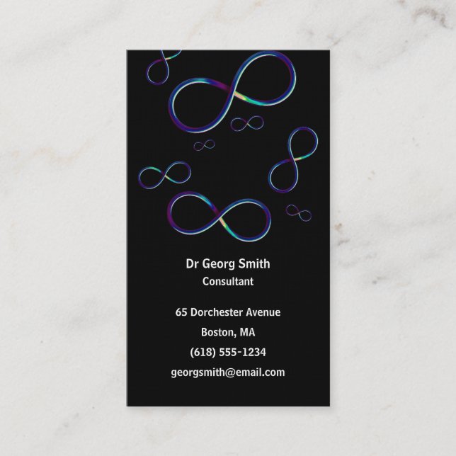 Colorful Infinity | Scientist Business Card (Front)