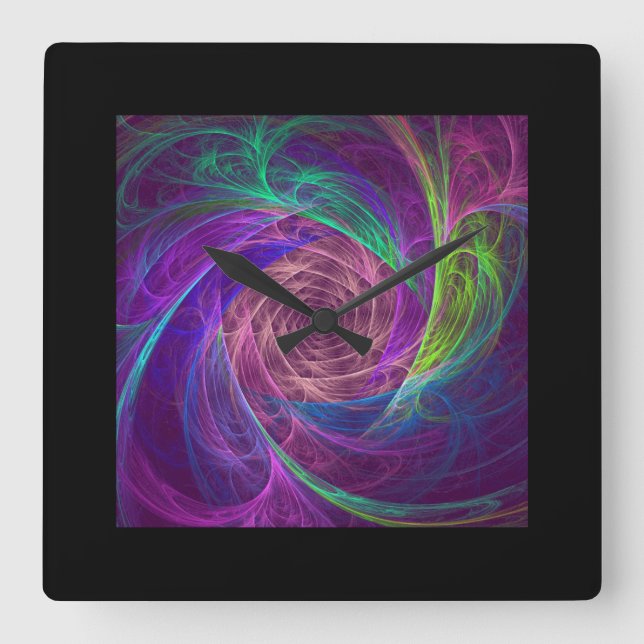 Colorful Infinity Square Wall Clock (Front)