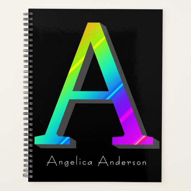Colorful Initial A and Monogram Planner (Front)