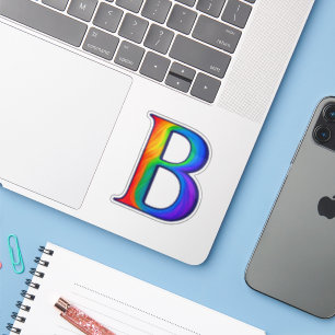 Colorful Initial Alphabet Letter B Sticker