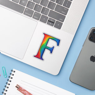 Colorful Initial Alphabet Letter F Sticker
