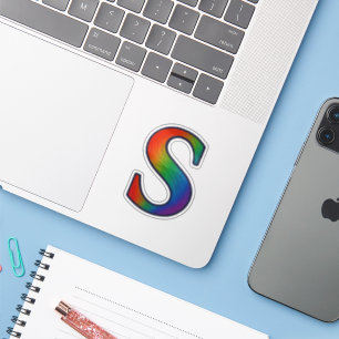 Colorful Initial Alphabet Letter S Sticker