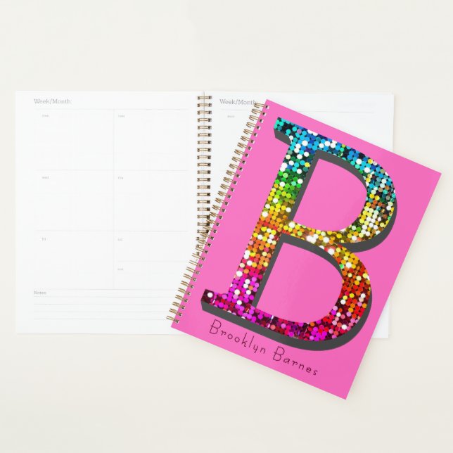 Colorful Initial B and Monogram Planner (Display)