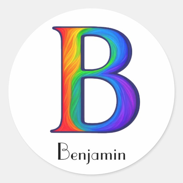 Colorful Initial Letter B Sticker (Front)