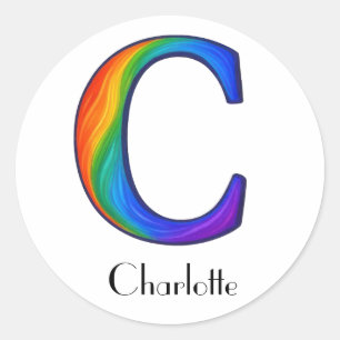 Colorful Initial Letter C Sticker