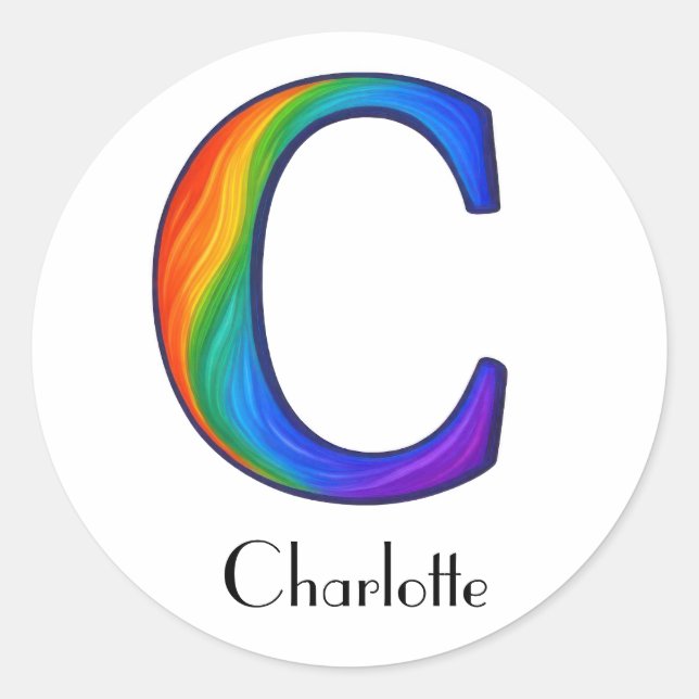 Colorful Initial Letter C Sticker (Front)