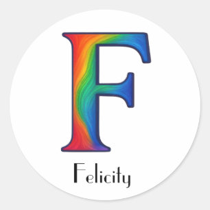 Colorful Initial Letter F Sticker