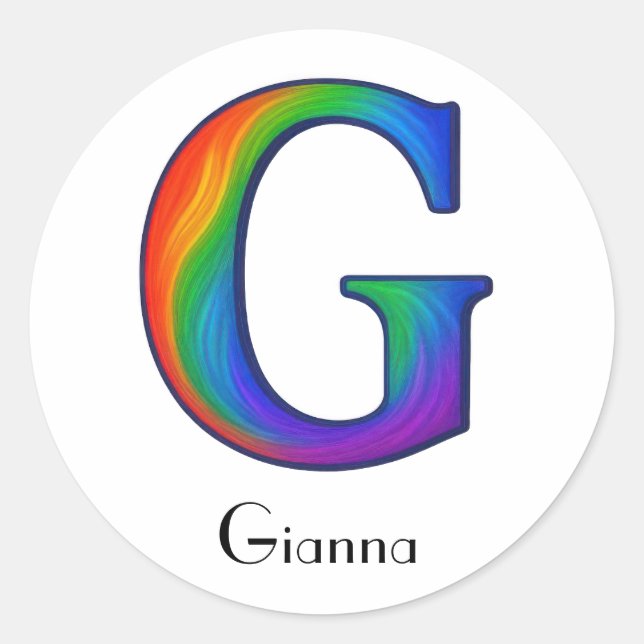 Colorful Initial Letter G Sticker (Front)