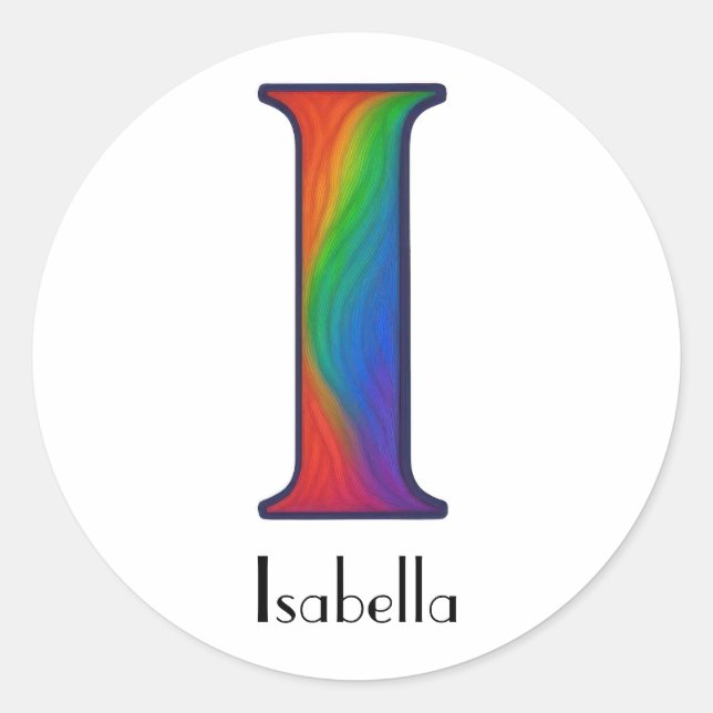 Colorful Initial Letter I Sticker (Front)
