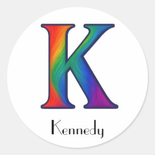 Colorful Initial Letter K Sticker