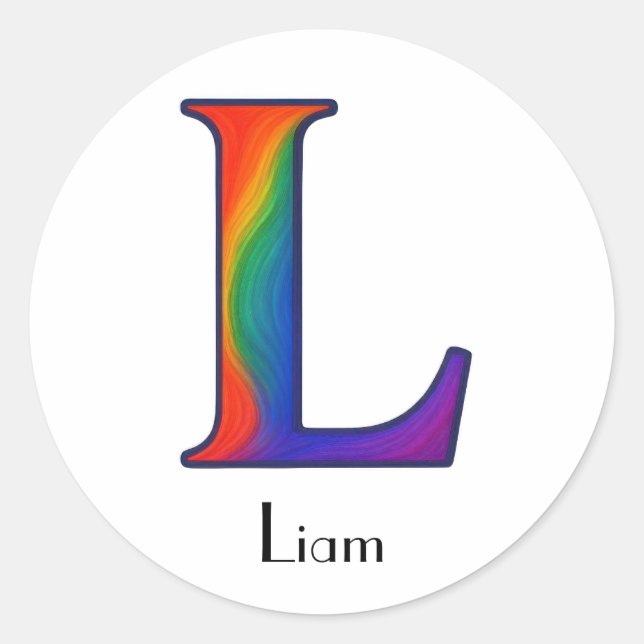 Colorful Initial Letter L Sticker (Front)